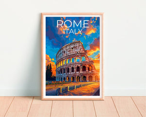 Colosseum Poster, Colosseum Print, Rome Art, Rome Print, Colosseum Travel Poster, Rome Poster, Colosseum Wall Art