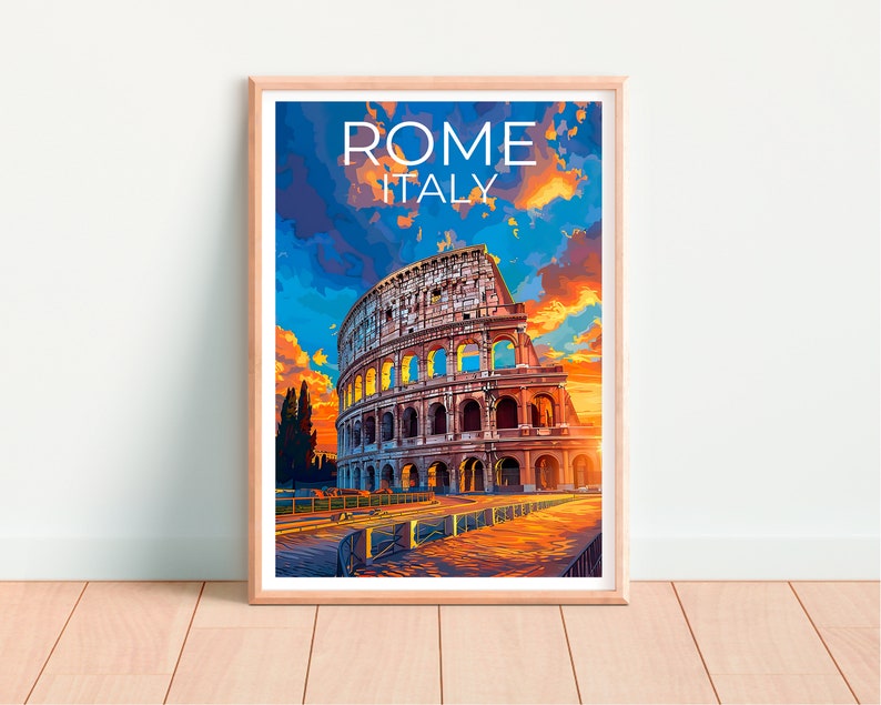 Colosseum Poster, Colosseum Print, Rome Art, Rome Print, Colosseum Travel Poster, Rome Poster, Colosseum Wall Art