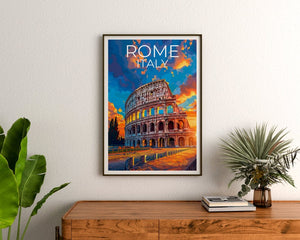 Colosseum Poster, Colosseum Print, Rome Art, Rome Print, Colosseum Travel Poster, Rome Poster, Colosseum Wall Art