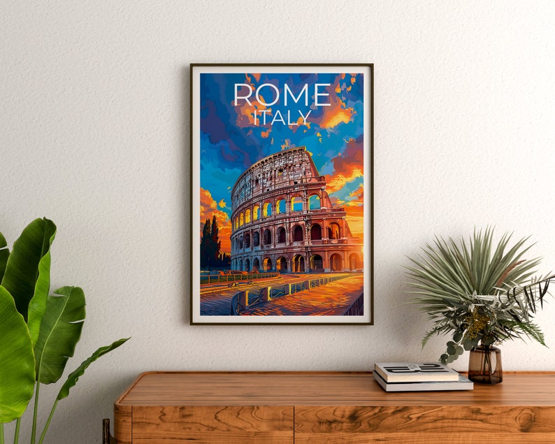 Colosseum Poster, Colosseum Print, Rome Art, Rome Print, Colosseum Travel Poster, Rome Poster, Colosseum Wall Art
