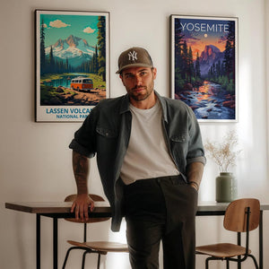 Lassen Volcanic National Park Travel Print California Poster Forest Wall Art Lassen Volcanic Poster Home Decor Birthday Gift