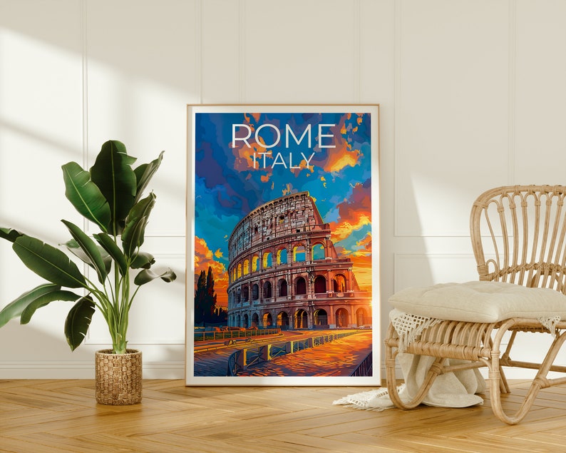 Colosseum Poster, Colosseum Print, Rome Art, Rome Print, Colosseum Travel Poster, Rome Poster, Colosseum Wall Art