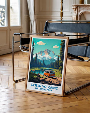 Lassen Volcanic National Park Travel Print California Poster Forest Wall Art Lassen Volcanic Poster Home Decor Birthday Gift