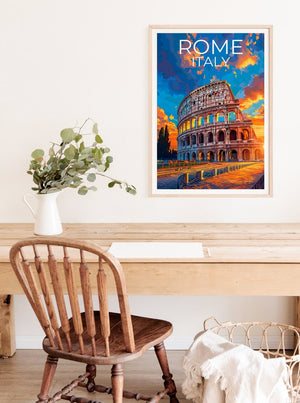Colosseum Poster, Colosseum Print, Rome Art, Rome Print, Colosseum Travel Poster, Rome Poster, Colosseum Wall Art