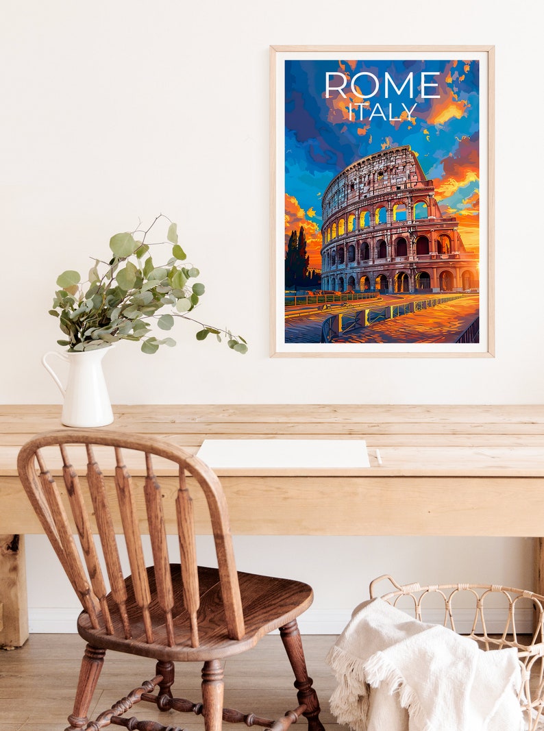 Colosseum Poster, Colosseum Print, Rome Art, Rome Print, Colosseum Travel Poster, Rome Poster, Colosseum Wall Art