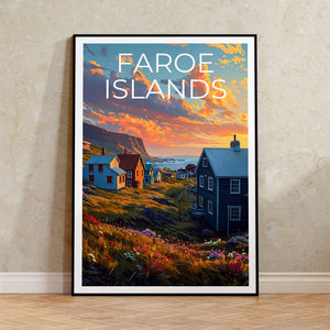 Faroe Islands Travel Poster, Denmark Wall Art, Denmark Print, Faroe Islands Poster, Faroe Islands Poster, Faroe Islands Art