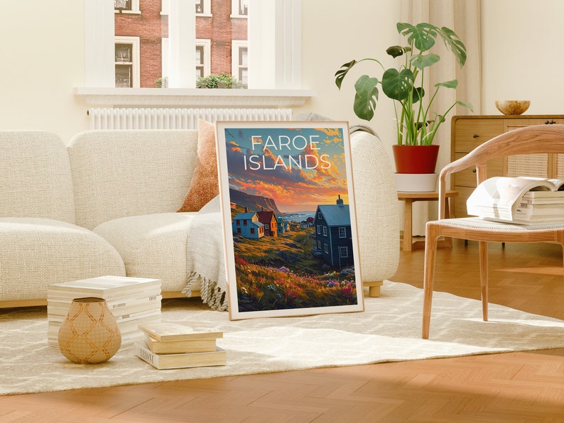 Faroe Islands Travel Poster, Denmark Wall Art, Denmark Print, Faroe Islands Poster, Faroe Islands Poster, Faroe Islands Art