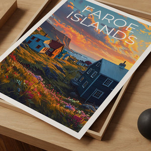 Faroe Islands Travel Poster, Denmark Wall Art, Denmark Print, Faroe Islands Poster, Faroe Islands Poster, Faroe Islands Art