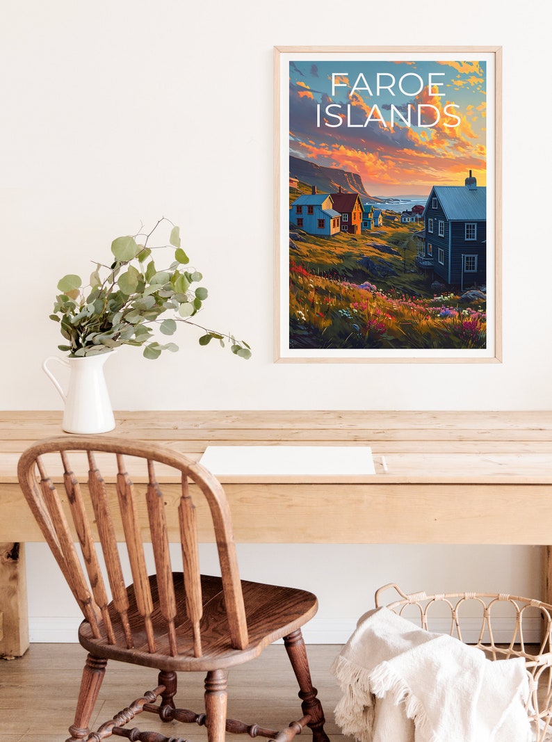 Faroe Islands Travel Poster, Denmark Wall Art, Denmark Print, Faroe Islands Poster, Faroe Islands Poster, Faroe Islands Art