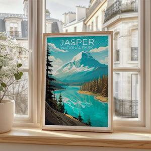 Jasper National Park Poster, Canada Print, Rocky Mountains Wall Art, Jasper Poster, Canada Travel Poster, Home Decor, Birthday Gift