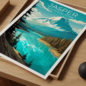 Jasper National Park Poster, Canada Print, Rocky Mountains Wall Art, Jasper Poster, Canada Travel Poster, Home Decor, Birthday Gift