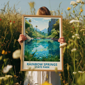 Rainbow Springs State Park Travel Print Florida Poster Natural Spring Wall Art Lake Illustration Landscape Poster Home Decor Birthday Gift