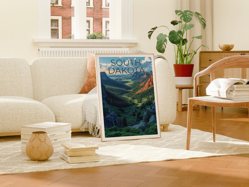 South Dakota Travel Poster, South Dakota Wall Art, South Dakota Print, South Dakota Poster, Forest Poster, South Dakota Art