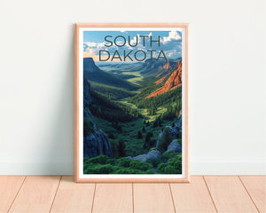 South Dakota Travel Poster, South Dakota Wall Art, South Dakota Print, South Dakota Poster, Forest Poster, South Dakota Art
