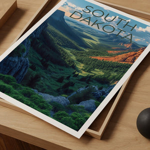 South Dakota Travel Poster, South Dakota Wall Art, South Dakota Print, South Dakota Poster, Forest Poster, South Dakota Art