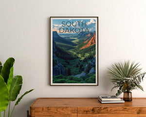South Dakota Travel Poster, South Dakota Wall Art, South Dakota Print, South Dakota Poster, Forest Poster, South Dakota Art