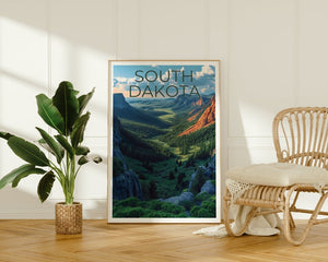 South Dakota Travel Poster, South Dakota Wall Art, South Dakota Print, South Dakota Poster, Forest Poster, South Dakota Art