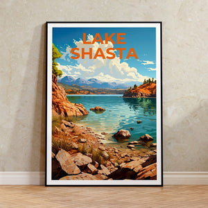 Lake Shasta Travel Poster, California Wall Art, California Print, Lake Shasta Poster, California Poster, Nature Poster, Lake Shasta Art
