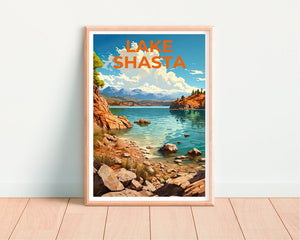 Lake Shasta Travel Poster, California Wall Art, California Print, Lake Shasta Poster, California Poster, Nature Poster, Lake Shasta Art