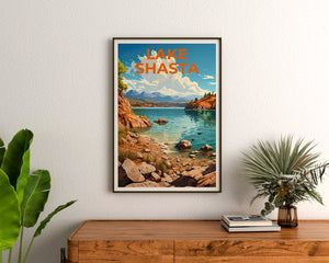 Lake Shasta Travel Poster, California Wall Art, California Print, Lake Shasta Poster, California Poster, Nature Poster, Lake Shasta Art