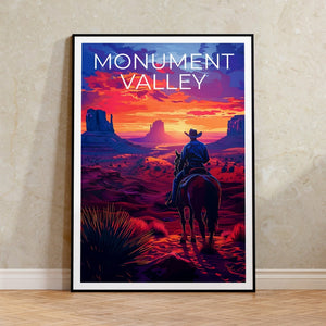 Monument Valley Poster, Monument Valley Print, Arizona Poster, Arizona Print, Monument Valley Travel Poster, Horse Poster, Arizona Art