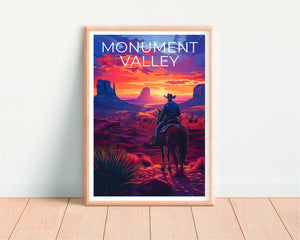 Monument Valley Poster, Monument Valley Print, Arizona Poster, Arizona Print, Monument Valley Travel Poster, Horse Poster, Arizona Art