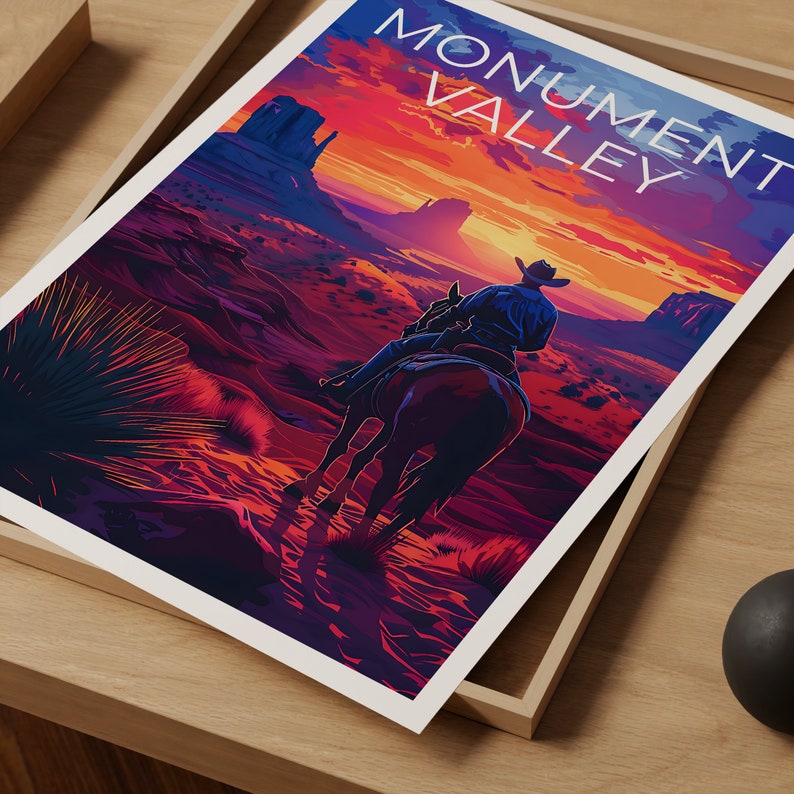 Monument Valley Poster, Monument Valley Print, Arizona Poster, Arizona Print, Monument Valley Travel Poster, Horse Poster, Arizona Art