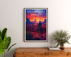 Monument Valley Poster, Monument Valley Print, Arizona Poster, Arizona Print, Monument Valley Travel Poster, Horse Poster, Arizona Art