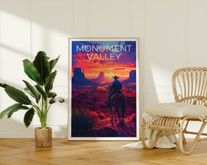 Monument Valley Poster, Monument Valley Print, Arizona Poster, Arizona Print, Monument Valley Travel Poster, Horse Poster, Arizona Art