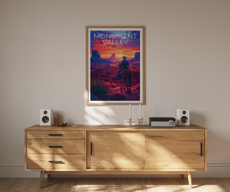 Monument Valley Poster, Monument Valley Print, Arizona Poster, Arizona Print, Monument Valley Travel Poster, Horse Poster, Arizona Art