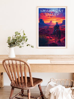 Monument Valley Poster, Monument Valley Print, Arizona Poster, Arizona Print, Monument Valley Travel Poster, Horse Poster, Arizona Art