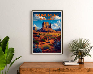 Monument Valley Poster, Monument Valley Print, Arizona Art, Arizona Print, Monument Valley Travel Poster, Arizona Art, Hiking Gift