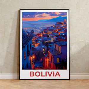 Affiche de voyage en Bolivie, Art mural en Bolivie, Impression sur Bolivie, Affiche de Bolivie, Affiche d'Amérique du Sud