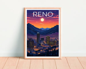 Reno Travel Poster, Nevada Wall Art, Nevada Print, Reno Poster, Nevada Poster, Reno Poster, Reno Art