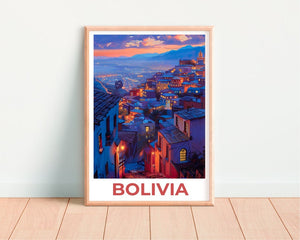 Affiche de voyage en Bolivie, Art mural en Bolivie, Impression sur Bolivie, Affiche de Bolivie, Affiche d'Amérique du Sud