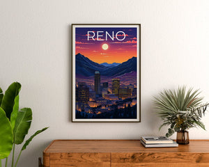 Reno Travel Poster, Nevada Wall Art, Nevada Print, Reno Poster, Nevada Poster, Reno Poster, Reno Art