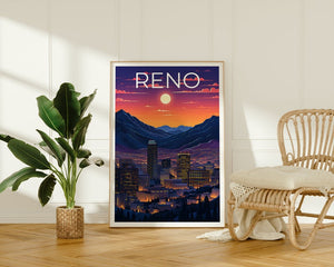 Reno Travel Poster, Nevada Wall Art, Nevada Print, Reno Poster, Nevada Poster, Reno Poster, Reno Art