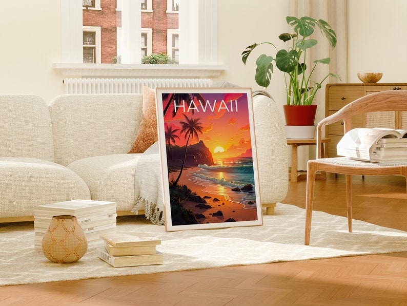 Hawaii Travel Poster, Maui Wall Art, Maui Print, Hawaii Poster, Island Print, Beach Poster, Hawaii Print