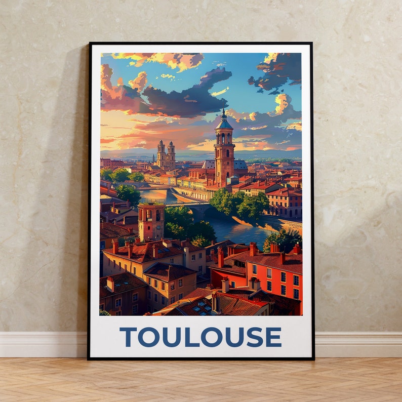 Toulouse Poster, Toulouse Print, France Poster, France Print, Toulouse Travel Poster, Europe Poster, Toulouse Art