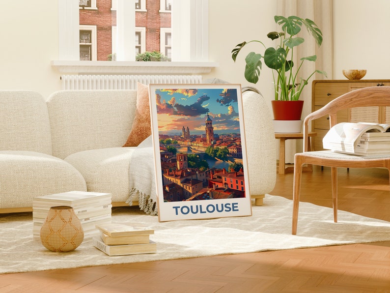 Toulouse Poster, Toulouse Print, France Poster, France Print, Toulouse Travel Poster, Europe Poster, Toulouse Art