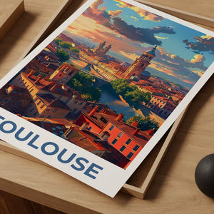 Toulouse Poster, Toulouse Print, France Poster, France Print, Toulouse Travel Poster, Europe Poster, Toulouse Art