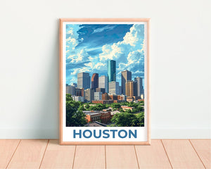 Houston Travel Poster, Texas Wall Art, Texas Print, Houston Poster, Texas Poster, City Poster, Houston Art
