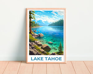 Lake Tahoe Poster, Lake Tahoe Print, California Poster, California Print, Lake Tahoe Travel Poster, Nevada Poster, Lake Tahoe Art