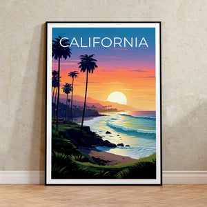Affiche de voyage en Californie, art mural SoCal, impression Socal, affiche de Californie, affiche de plage, affiche de nature, impression de Californie