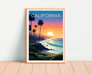 Affiche de voyage en Californie, art mural SoCal, impression Socal, affiche de Californie, affiche de plage, affiche de nature, impression de Californie