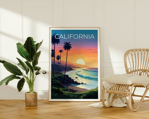 Affiche de voyage en Californie, art mural SoCal, impression Socal, affiche de Californie, affiche de plage, affiche de nature, impression de Californie