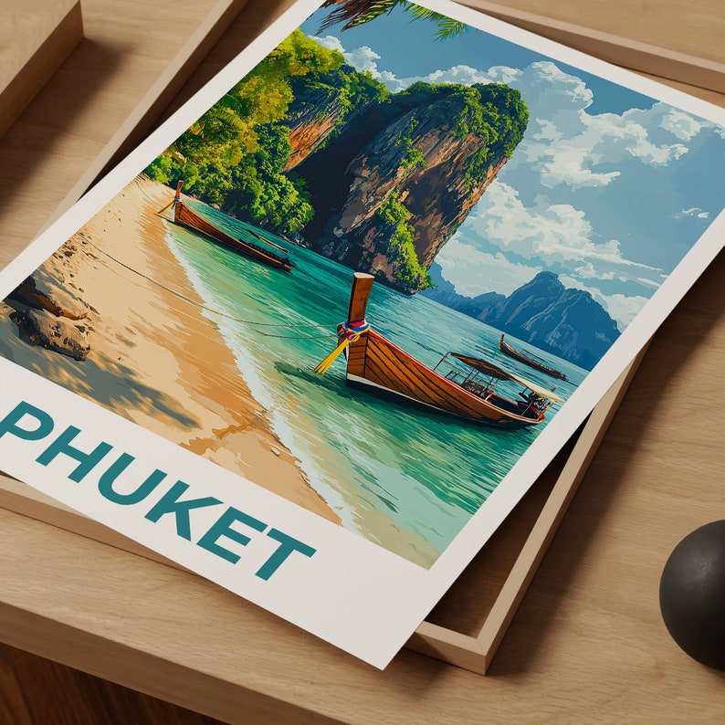 Affiche de Phuket, Impression de Phuket, Affiche de Thaïlande, Impression de Thaïlande, Affiche de voyage de Phuket, Art de Thaïlande, Art de Phuket