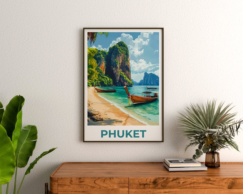 Affiche de Phuket, Impression de Phuket, Affiche de Thaïlande, Impression de Thaïlande, Affiche de voyage de Phuket, Art de Thaïlande, Art de Phuket