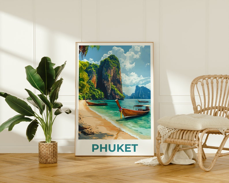 Affiche de Phuket, Impression de Phuket, Affiche de Thaïlande, Impression de Thaïlande, Affiche de voyage de Phuket, Art de Thaïlande, Art de Phuket