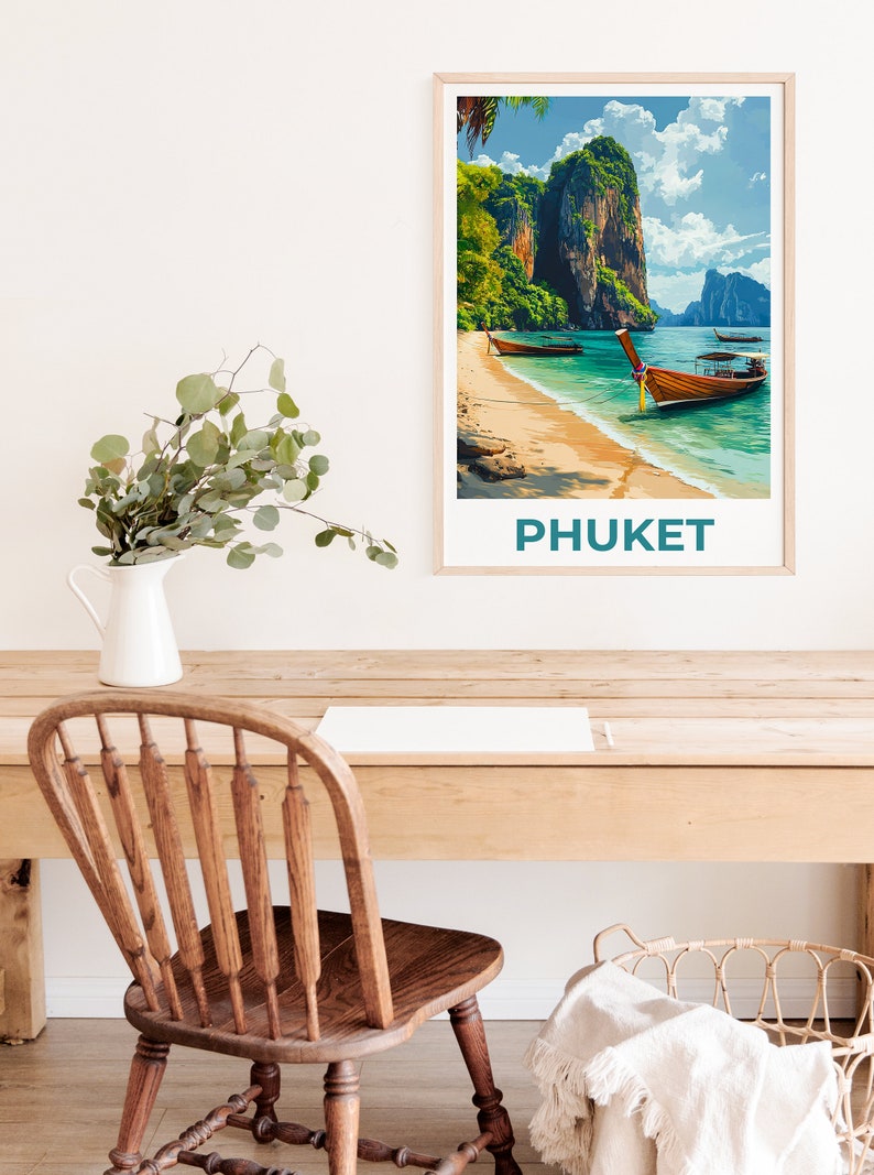 Affiche de Phuket, Impression de Phuket, Affiche de Thaïlande, Impression de Thaïlande, Affiche de voyage de Phuket, Art de Thaïlande, Art de Phuket